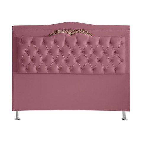 Cabeceira de Cama Box Madri Casal Queen 160 Cm Suede Rosa Bebê Ec Móveis
