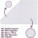 Ver imagem 3 de Jogo 5pçs 2 Banho + 2 Rosto + 1 Tapete P-banheiro 100% Algodão Alta Absorção - Branco