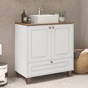 Ver imagem 1 de Gabinete para Banheiro 80cm Córdoba Yescasa Branco/Carvalho