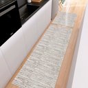 Ver imagem 1 de Kit Tapete 2 Peças Cozinha Passadeira 1,30x0,45 Capacho 0,65x0,45 Estonado Rústico Antiderrapante