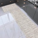 Ver imagem 2 de Kit Tapete 2 Peças Cozinha Passadeira 1,30x0,45 Capacho 0,65x0,45 Estonado Rústico Antiderrapante