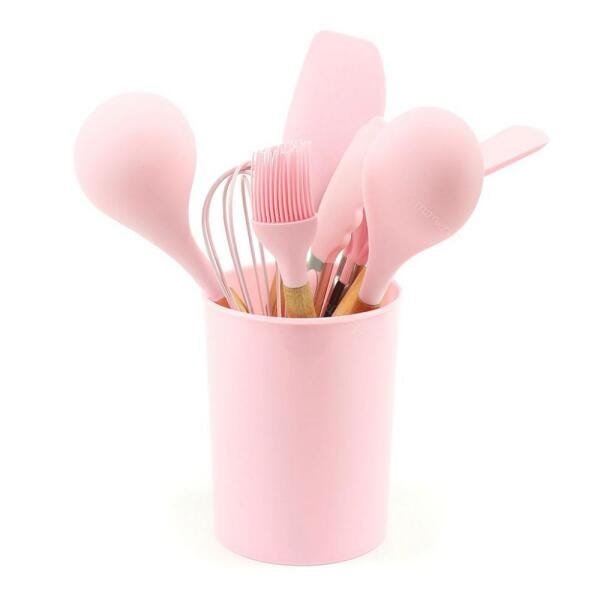 Conjunto de Utensílios 8 Peças Rosa