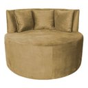 Ver imagem 1 de Sofá Puff Chaise Estofada Redondo Barcelona Almofadas Suede Bege Eli Móveis e Decoração