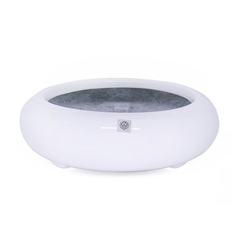 Vaso Bacia Decorativo Redondo Branco M 13x40 cm - D’Rossi