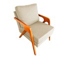 Ver imagem 2 de Poltrona Mona Linho Bege com Base em Madeira