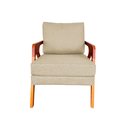 Ver imagem 7 de Poltrona Mona Linho Bege com Base em Madeira