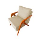 Ver imagem 5 de Poltrona Mona Linho Bege com Base em Madeira