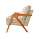 Ver imagem 3 de Poltrona Mona Linho Bege com Base em Madeira