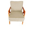 Ver imagem 6 de Poltrona Mona Linho Bege com Base em Madeira