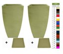 Ver imagem 2 de Kit 2 Vaso Planta + Prato 90x45 Moderno Trapézio Polietileno BGPLASTICOS AZUL TURQUESA 018