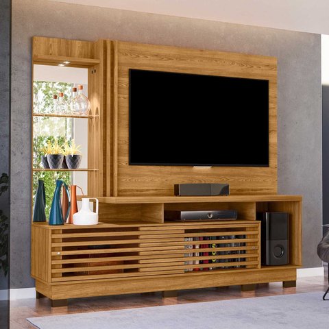 Painel Rack de Tv com Espelho 2m com Pés Frizz Plus 843 Madetec