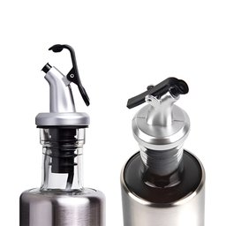 Kit 2 Porta Azeite Óleo e Vinagre 200ml Cada Vidro Aço Inox - 2