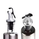 Ver imagem 2 de Kit 2 Porta Azeite Óleo e Vinagre 200ml Cada Vidro Aço Inox
