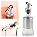 Ver imagem 4 de Kit 2 Porta Azeite Óleo e Vinagre 200ml Cada Vidro Aço Inox