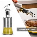 Ver imagem 3 de Kit 2 Porta Azeite Óleo e Vinagre 200ml Cada Vidro Aço Inox