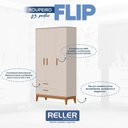 Ver imagem 3 de Guarda Roupa Infantil Flip 3 Portas com Cômoda Infantil Sapateira Flip Areia Acetinado - Reller