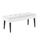 Ver imagem 1 de Banco Estofado Theo 1,60m Suede Branco - Inova Decor Inova Decorações