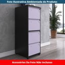 Ver imagem 6 de Armário de Arquivo Oficio 4 Gavetas Pandin 47 Cm (larg) Aço Preto C/ Frente Gaveta Lilás C/ Chave