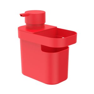 Dispenser Para Detergente e Esponja 650ml - Ou - Vermelho