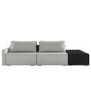 Ver imagem 7 de Sofá Ilha Modulado Milos 252cm Puff Lateral Cinza Preto Manchado Linho/pu G33 - Gran Belo