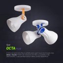 Ver imagem 3 de Kit 3 Spot de Sobrepor Direcionável Duplo Octa Plus 2xE27 - Branco/Rosa