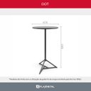 Ver imagem 2 de Mesa Bistrô Base Piramidal Dot D600 Plaxmetal Preta