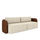 Ver imagem 2 de Sofá Living Sala de Estar Abel 240cm Bipartido Pés de Madeira Pu/linho Marrom/off White G33 - Gran B