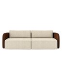 Ver imagem 5 de Sofá Living Sala de Estar Abel 240cm Bipartido Pés de Madeira Pu/linho Marrom/off White G33 - Gran B