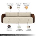 Ver imagem 3 de Sofá Living Sala de Estar Abel 240cm Bipartido Pés de Madeira Pu/linho Marrom/off White G33 - Gran B