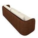 Ver imagem 7 de Sofá Living Sala de Estar Abel 240cm Bipartido Pés de Madeira Pu/linho Marrom/off White G33 - Gran B