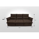 Ver imagem 4 de Sofá Retrátil/Reclinável Verona 2,30M Suede Velut Marrom com Molas No Assento - King House