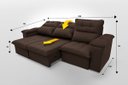 Ver imagem 3 de Sofá Retrátil/Reclinável Verona 2,30M Suede Velut Marrom com Molas No Assento - King House