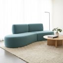 Ver imagem 1 de Sofá Orgânico Módulo Curvo Savana Boucle Azul Turquesa - Vimont Moveis