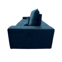 Sofá Retrátil/Reclinável Zurique 2,50M Suede Velut Azul Marinho com Molas No Assento - 5
