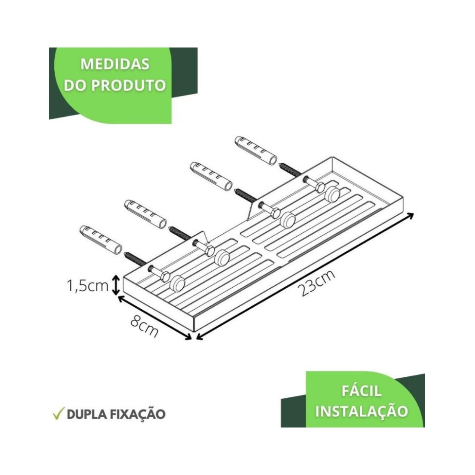 Porta Shampoo Suporte de Parede Banheiro Inox Preto F.max - 7