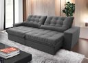 Ver imagem 1 de Sofá Retrátil/reclinável Zurique 2,50m Suede Velut Cinza com Molas no Assento - King House