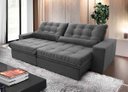 Ver imagem 1 de Sofá Retrátil/reclinável Zurique 2,50m Suede Velut Cinza com Molas no Assento - King House