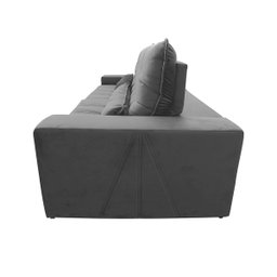 Sofá Retrátil/Reclinável Zurique 2,50M Suede Velut Cinza com Molas No Assento - King House - 7