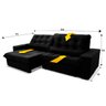 Sofá Retrátil/Reclinável Zurique 2,50M Suede Velut Preto com Molas No Assento - King House - 3