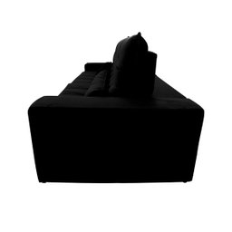 Sofá Retrátil/Reclinável Zurique 2,50M Suede Velut Preto com Molas No Assento - King House - 5