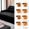 Sofá Retrátil/Reclinável Zurique 2,50M Suede Velut Preto com Molas No Assento - King House - 6
