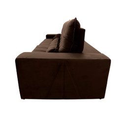 Sofá Retrátil/Reclinável Zurique 2,50M Suede Velut Marrom com Molas No Assento - King House - 5