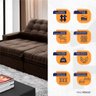 Sofá Retrátil/Reclinável Zurique 2,50M Suede Velut Marrom com Molas No Assento - King House - 6