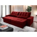 Ver imagem 2 de Sofá Retrátil/Reclinável Zurique 2,50m Suede Velut Vermelho c/ Molas no Assento - King House