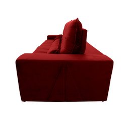 Sofá Retrátil/Reclinável Zurique 2,50m Suede Velut Vermelho c/ Molas no Assento - King House - 5