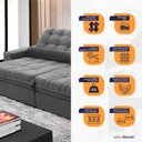 Ver imagem 4 de Sofá Retrátil/reclinável Zurique 3,00m Suede Velut Cinza C/ Molas no Assento - King House