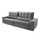 Ver imagem 6 de Sofá Retrátil/reclinável Zurique 3,00m Suede Velut Cinza C/ Molas no Assento - King House