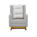 Ver imagem 2 de Poltrona de Amamentação Balanço Diana com Puff Veludo Cinza - Lg Decor Baby