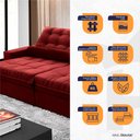 Ver imagem 6 de Sofá Retrátil/Reclinável Zurique 3,00m Suede Velut Vermelho c/ Molas no Assento - King House