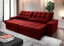 Ver imagem 1 de Sofá Retrátil/Reclinável Zurique 3,00m Suede Velut Vermelho c/ Molas no Assento - King House